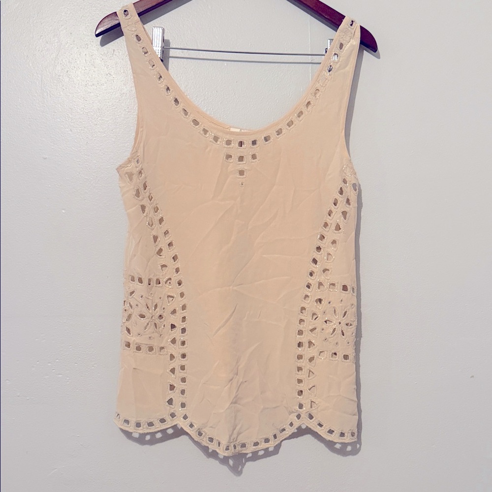 Joie Reena Beaded Silk Tank